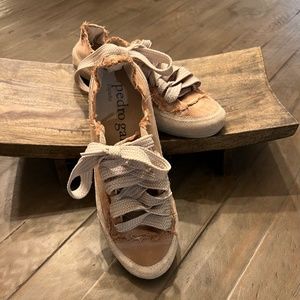 Pedro Garcia Frayed Satin Sneaker - Euro Size 37